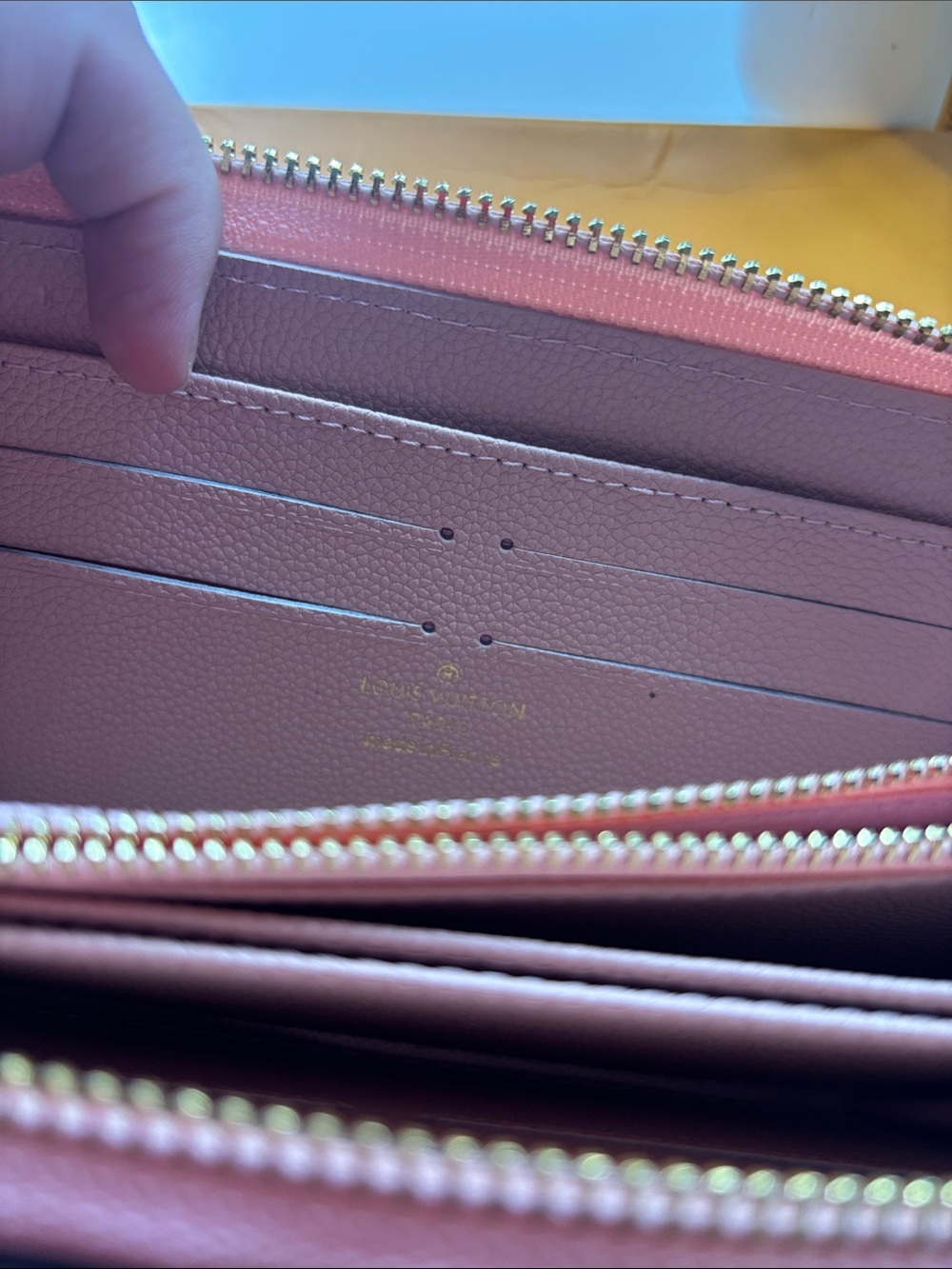 Authentic Louis Vuitton Pink Embossed Monogram Long Wallet - Picture 8 of 12